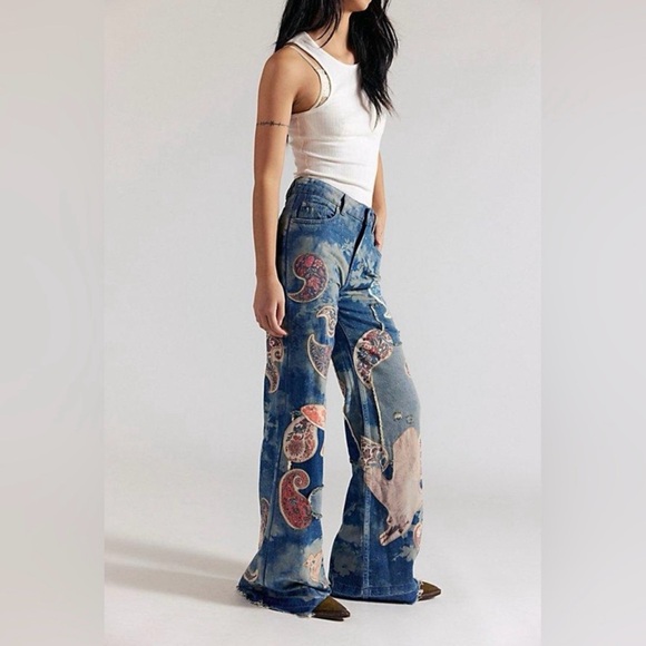 Free People Denim - NWT Free People We The Free Flying High Patched Jeans